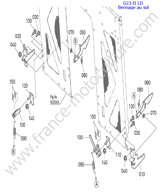 Verouillage bac LD KUBOTA G23-II