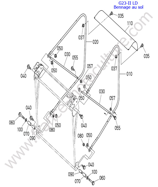 Chassis bac arriere LD KUBOTA G23-II