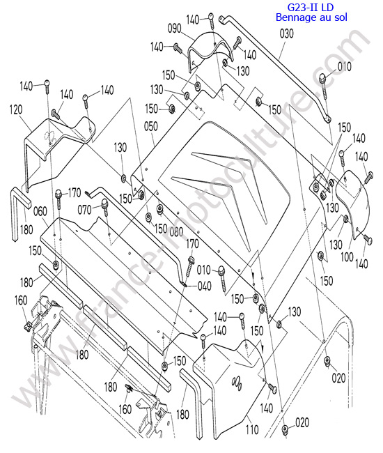 Couvercle bac LD KUBOTA G23-II