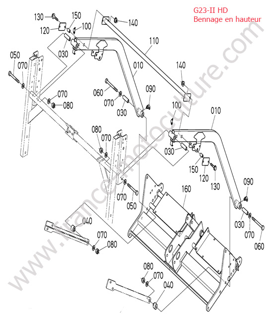 Bras relevage inferieur KUBOTA G23-II