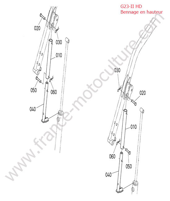 Verrou verin levage HD KUBOTA G23-II