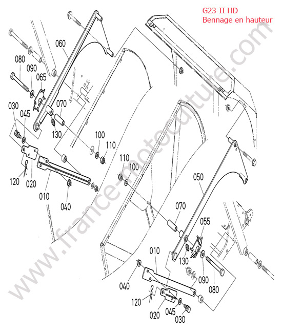 Bras arriere bac HD KUBOTA G23-II