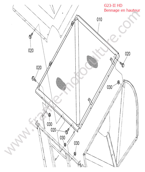 Chassis haut bac HD KUBOTA G23-II