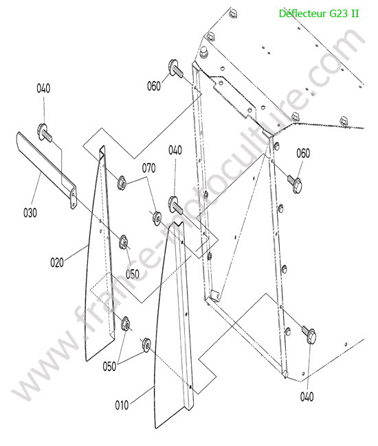 Bras de deflecteur KUBOTA G23-II