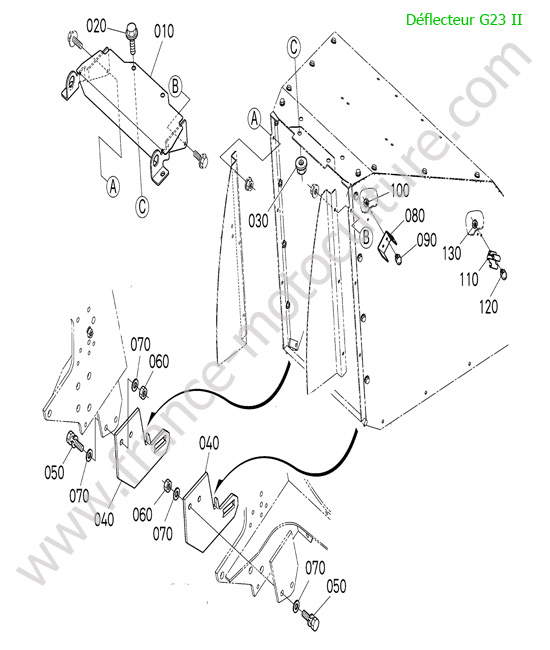 Support deflecteur KUBOTA G23-II