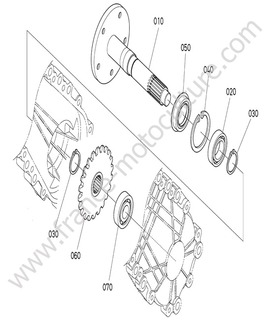 Arbre roue droite KUBOTA G23-II