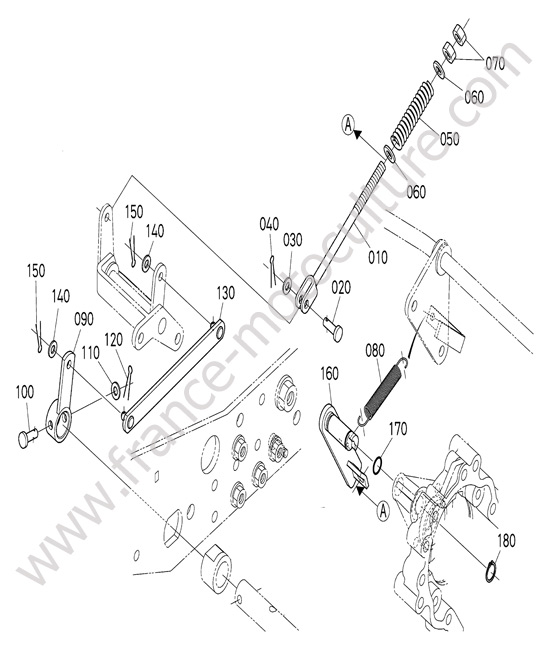Commande frein droite KUBOTA G23-II