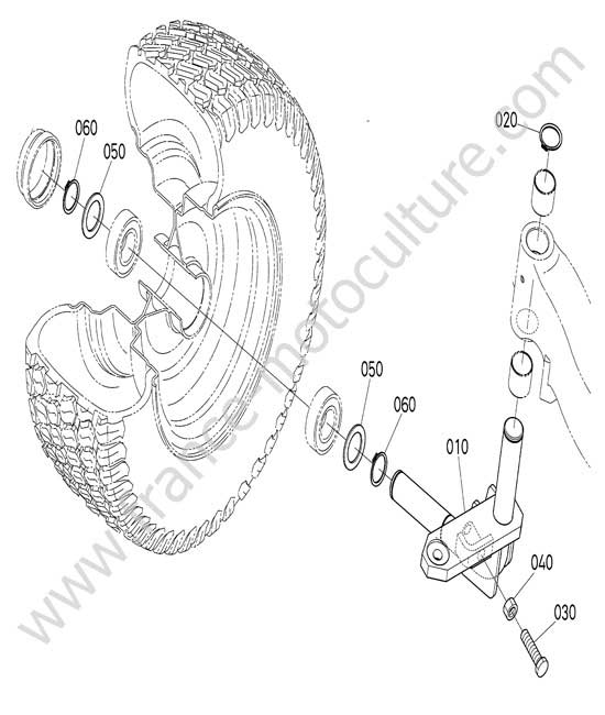 Pivot roue avant droit KUBOTA G231