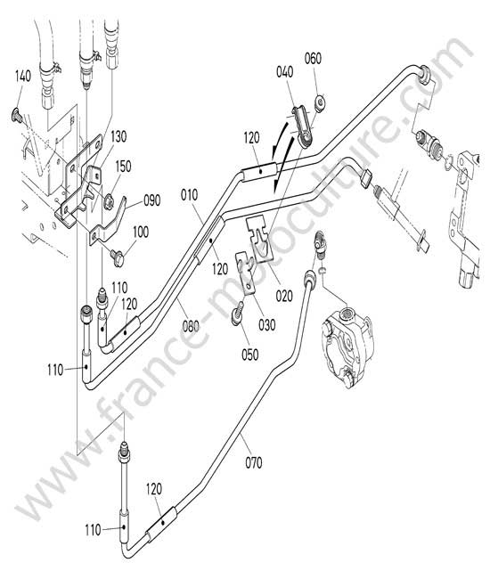 Tuyau direction 2 KUBOTA G231