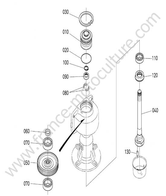 Arbre lame gauche KUBOTA G231