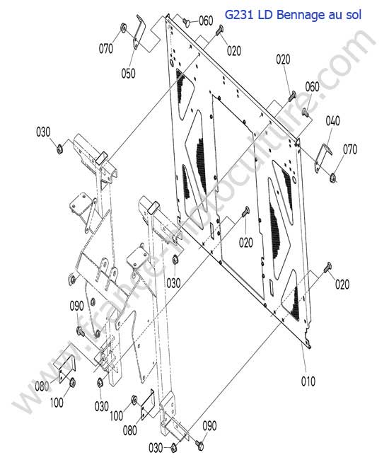 Couvercle bac AV LD KUBOTA G231