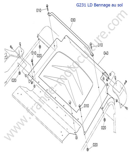 Couvercle bac LD KUBOTA G231