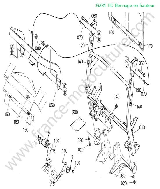 Cadre anti renversement KUBOTA G231