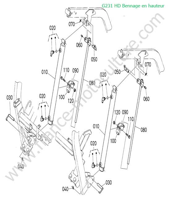 Verin levage bac HD KUBOTA G231