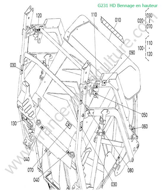 Etiquettes bac HD KUBOTA G231