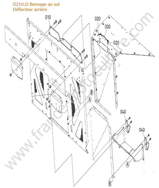 Support deflecteur bac LD KUBOTA G231