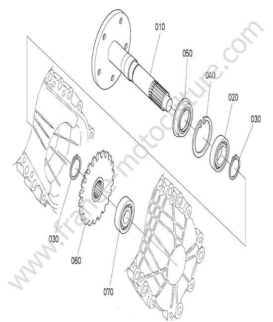 Arbre roue droit KUBOTA G231
