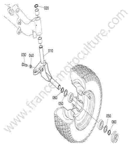 KUBOTA - G231 : Pivot roue avant gauche