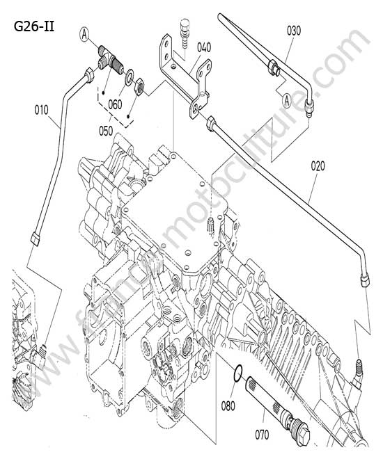 Circuit hydraulique retour KUBOTA G26-II