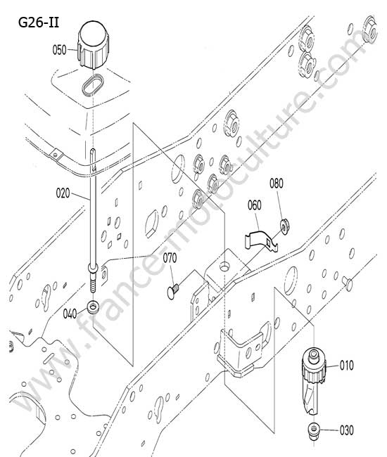 Molette commande tondeuse KUBOTA G26-II