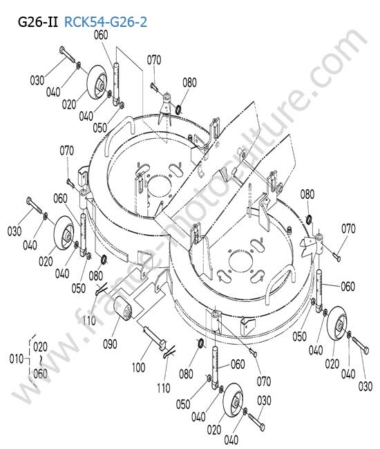 Roue de jauge coupe KUBOTA G26-II