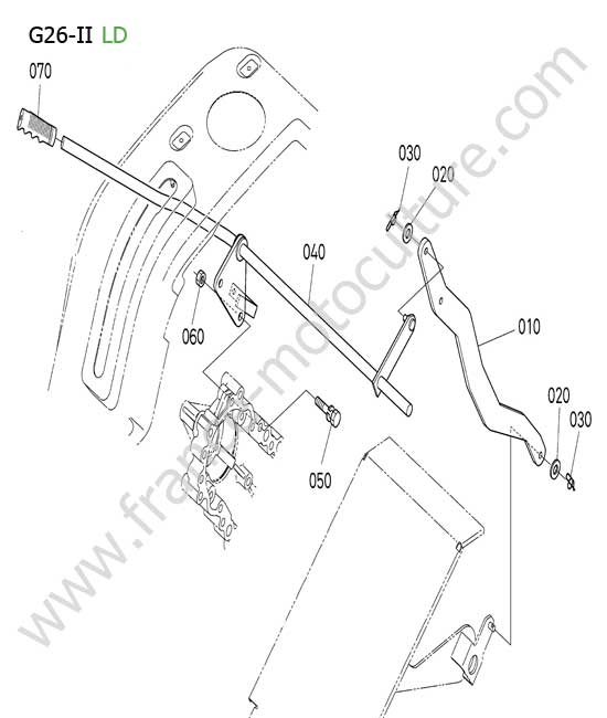 Levier trappe debourrage LD KUBOTA G26-II