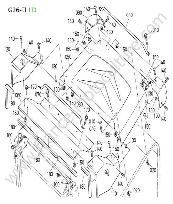Couvercle bac LD KUBOTA G26-II