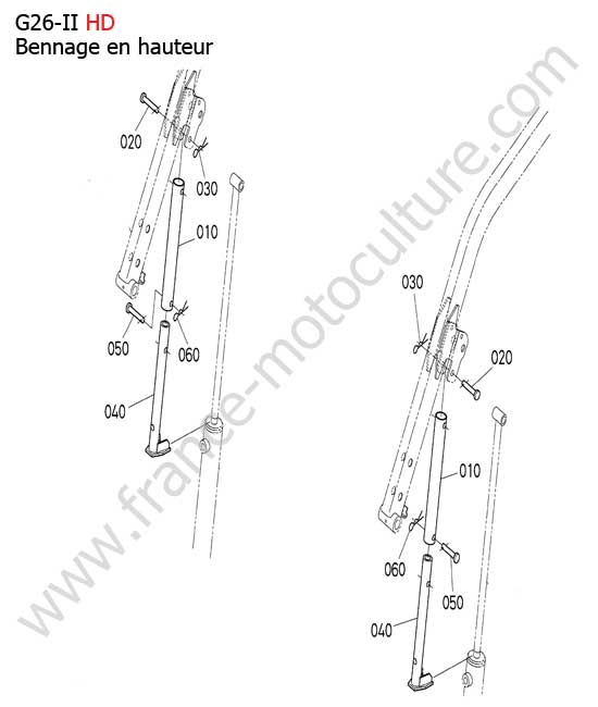 Tube securite verin levage HD KUBOTA G26-II