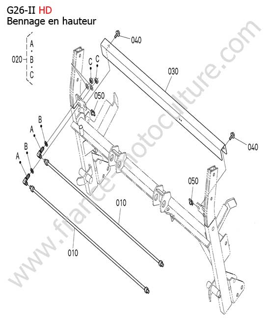 Circuit huile levage bac HD 2 KUBOTA G26-II