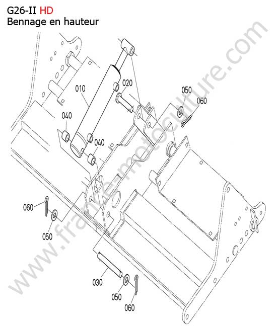 Verin de bennage bac HD KUBOTA G26-II