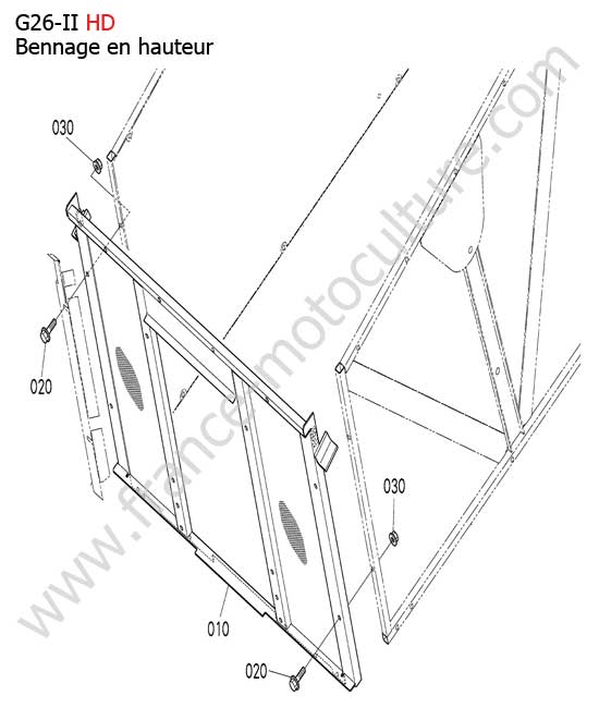 Couvercle avant bac HD KUBOTA G26-II