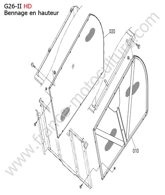 Couvercles lateraux bac HD KUBOTA G26-II