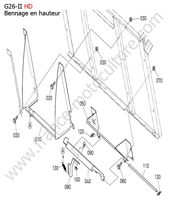 Deflecteur conduit bac HD KUBOTA G26-II