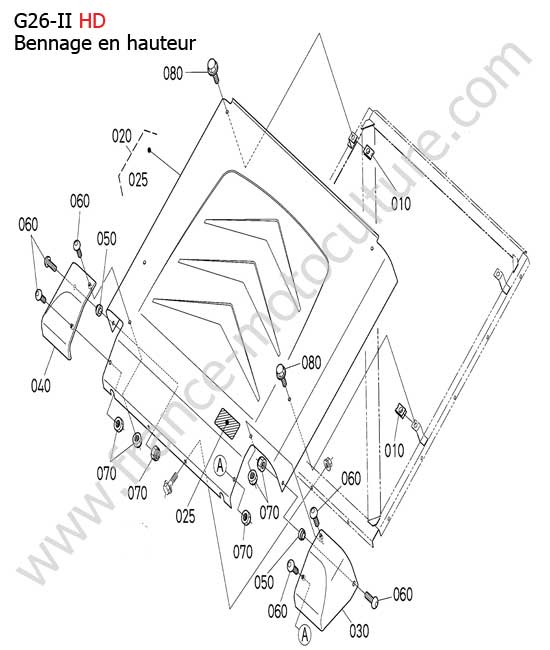 Couvercle bac HD KUBOTA G26-II