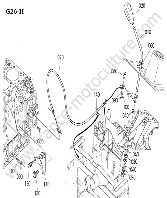 Levier accelerateur KUBOTA G26-II