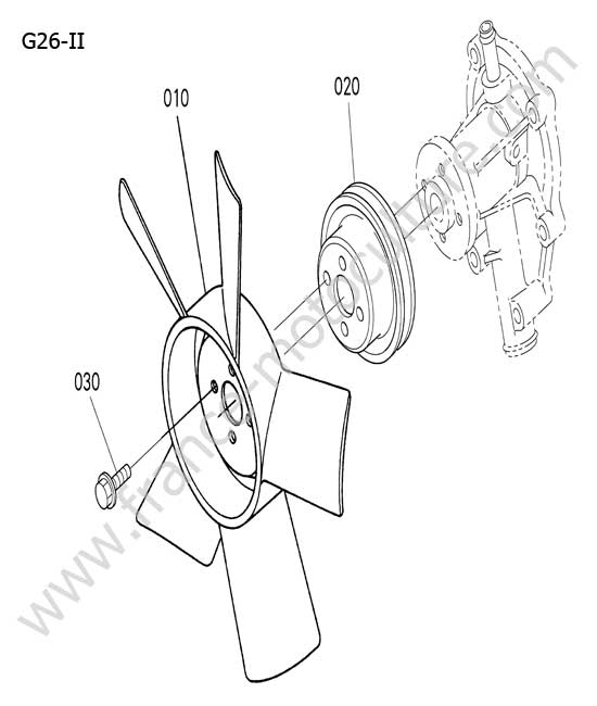 Ventilateur moteur KUBOTA G26-II