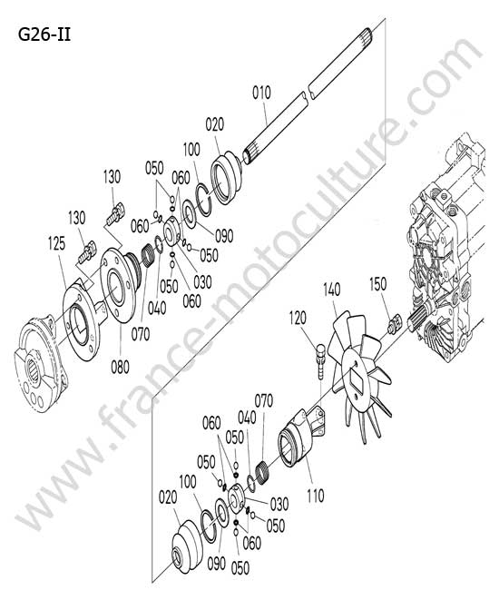 Arbre de transmission KUBOTA G26-II