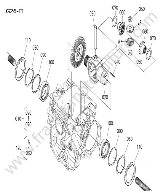 Arbre differentiel arriere KUBOTA G26-II