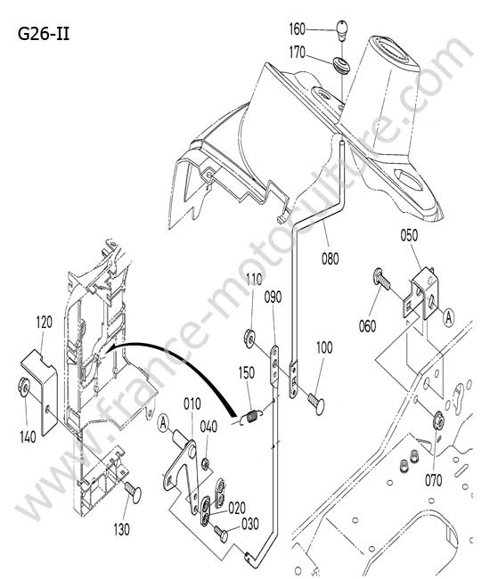 Levier regulateur vitesse KUBOTA G26-II