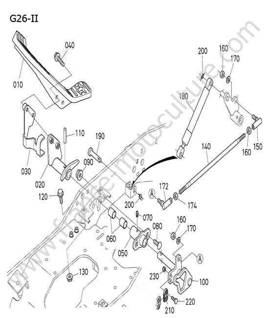 Pedale avancement KUBOTA G26-II