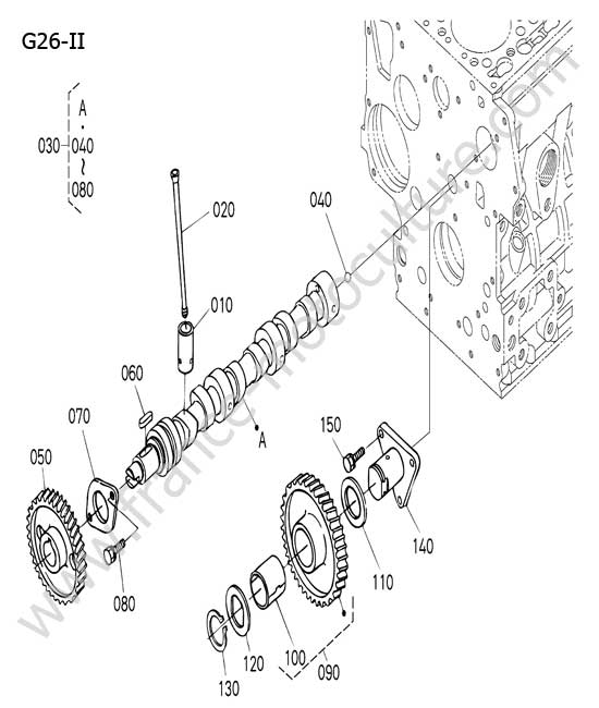 Arbre a cames KUBOTA G26-II