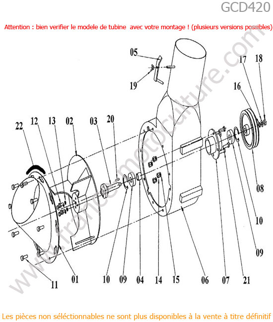 KUBOTA - GCD420 : Turbine bac - GCD420N