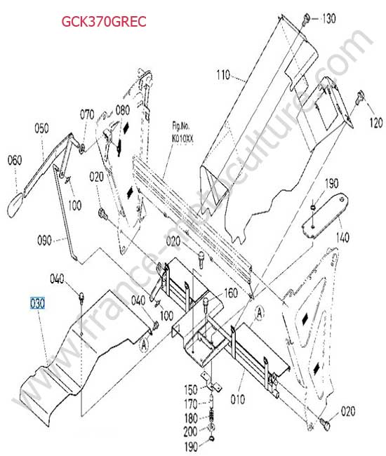 Conduit bac (EC) KUBOTA GR1600-II