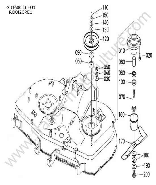 Lame gauche (EU) KUBOTA GR1600-II