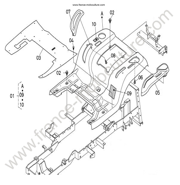 Carrosserie - Aile KUBOTA GR1600