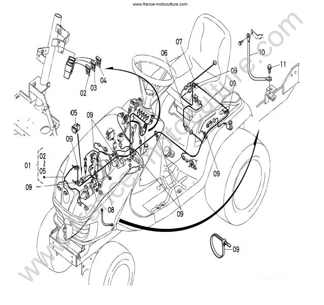 Faisceau électrique KUBOTA GR1600