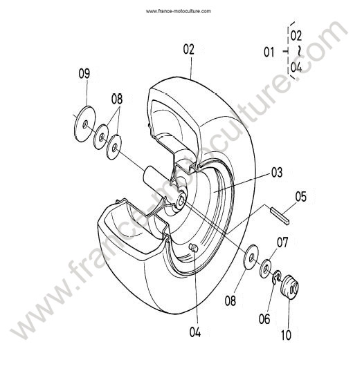 Roue AR KUBOTA GR1600