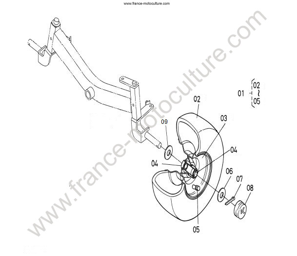 Roue AV KUBOTA GR1600