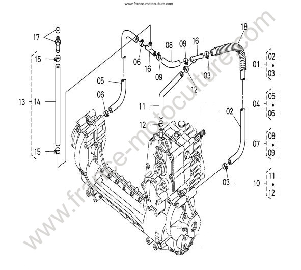 Tuyau hydraulique KUBOTA GR1600