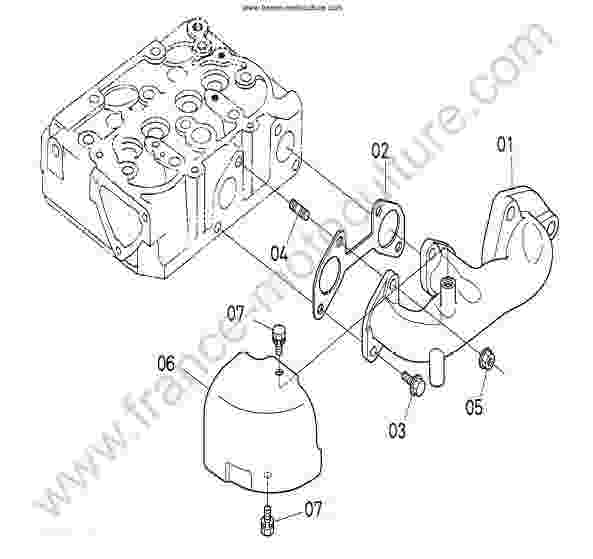 KUBOTA - GR1600 : Collecteur echappement